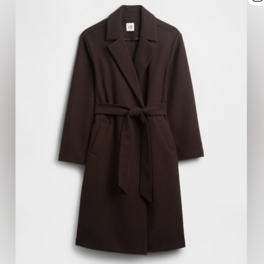 NWT GAP Factory Relaxed Wrap Top Coat Terra Brown